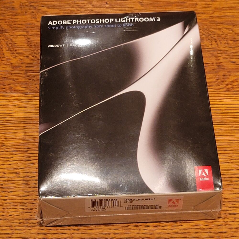Photoshop Lightroom 3 Retail Box Set Factory Sealed Windows Mac